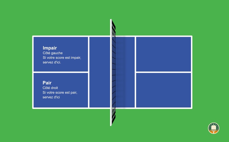 Cote du service Pickleball - Picklr Nation